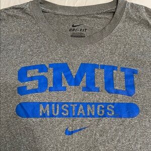 SMU Nike Gray and Blue Long Sleeve Tee